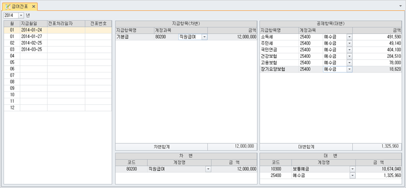 급여전표처리