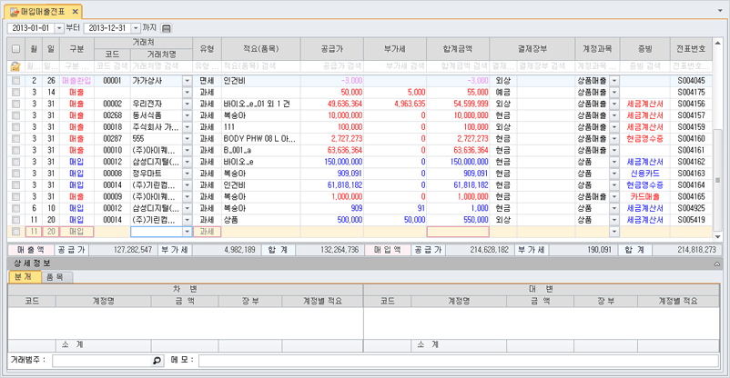 매입매출전표