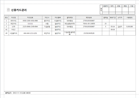 신용카드관리