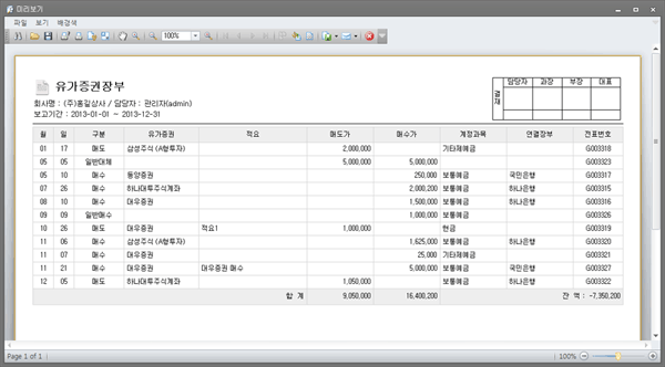 유가증권장부