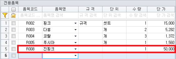 전용품목장갱신