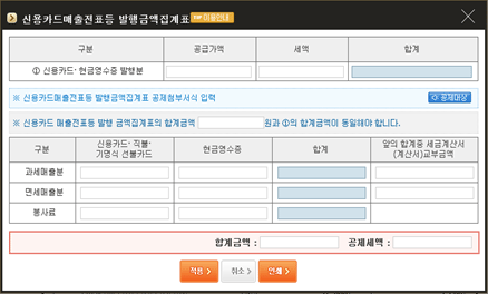 신용카드ㆍ현금영수증 발급분