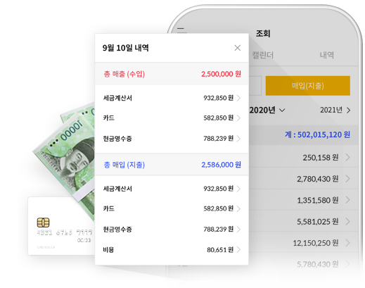 매출/매입, 손익현황을 한 눈에 확인하세요!