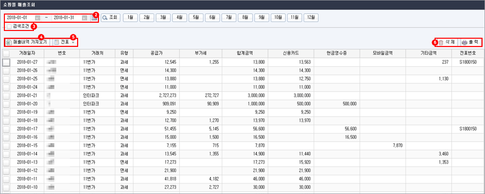 쇼핑몰 매출조회