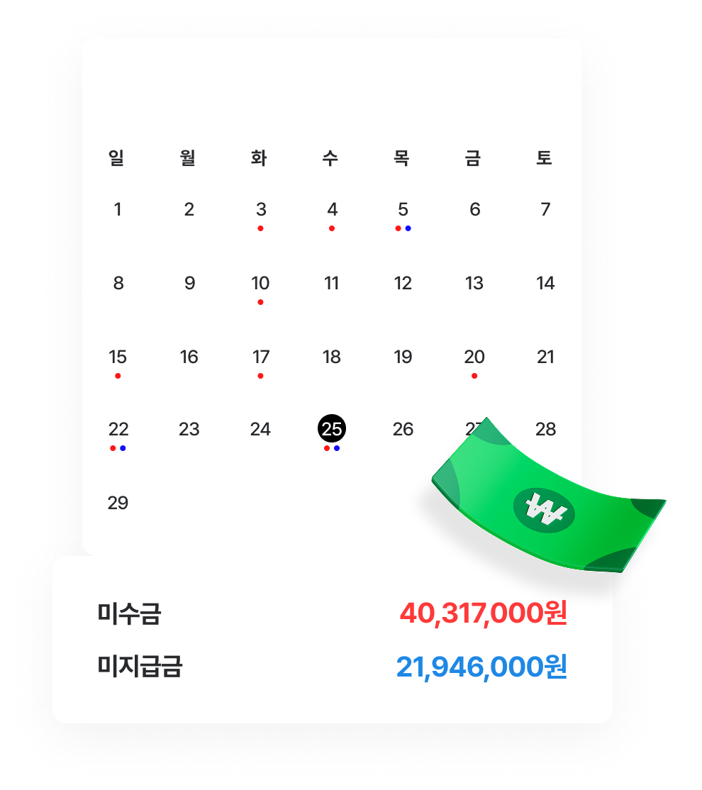 거래처 외상대금 관리 기능